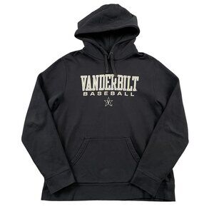 Vanderbilt Baseball Hoodie Mens Large Black Pullover w/ Drawstring